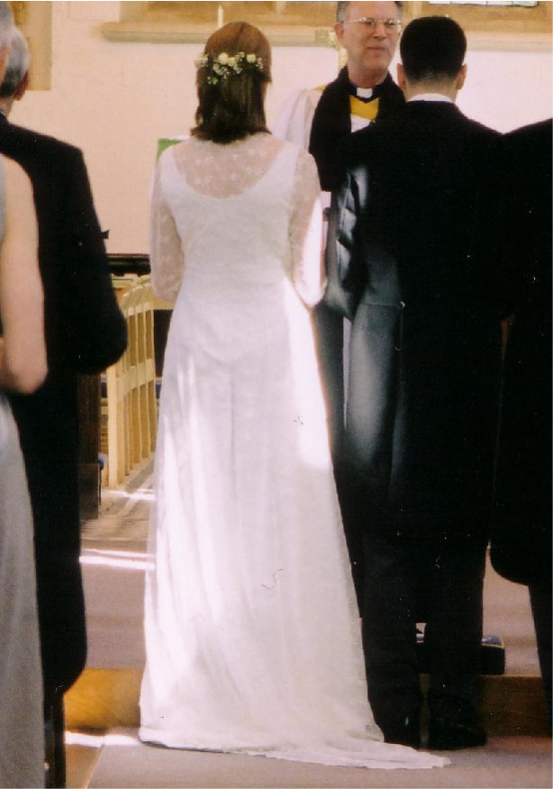 Handmade ivory silk duchess satin dress