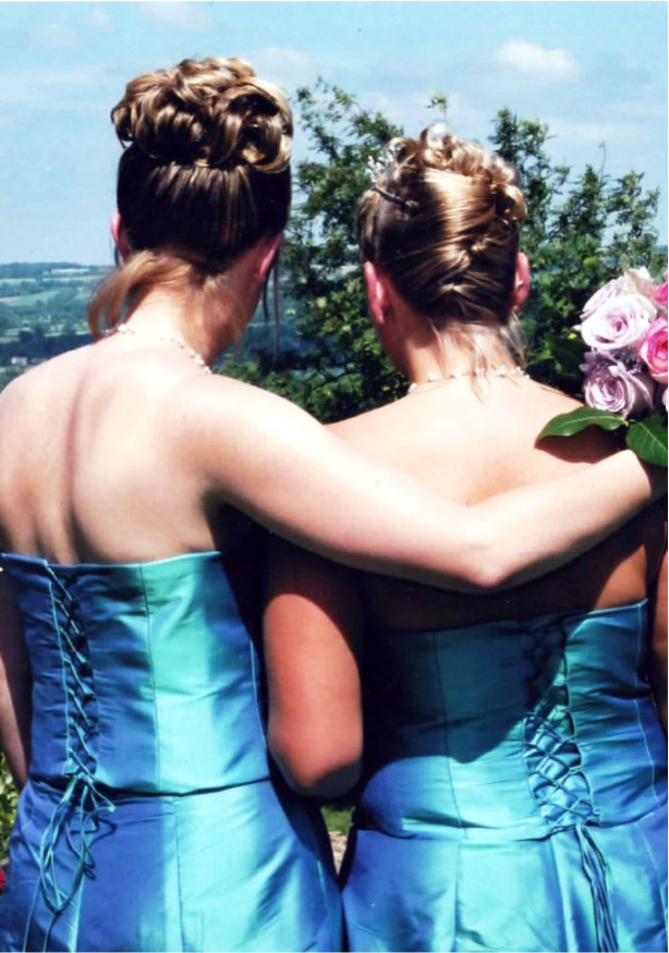 Hand-made bridesmaids dresses with tie back