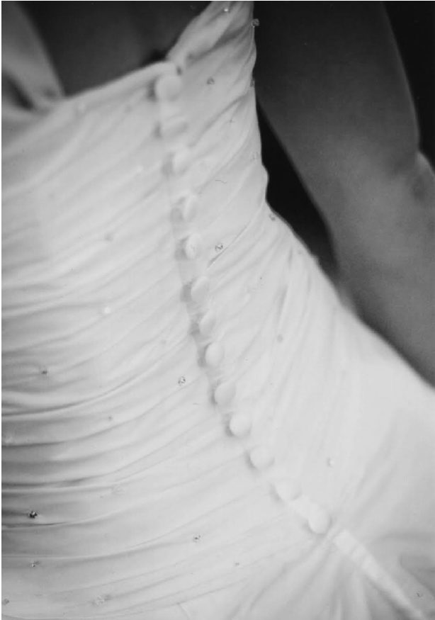 Silk wedding dress with buttons at the back