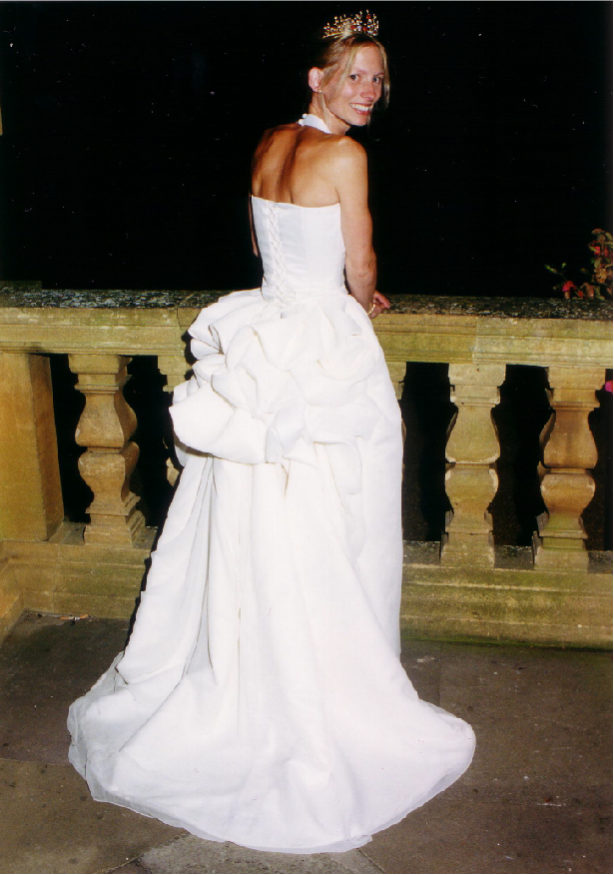 Tie back wedding dress