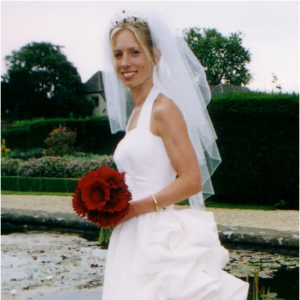 Tie back wedding dress